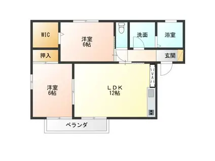 WILL光(2LDK/2階)の間取り写真