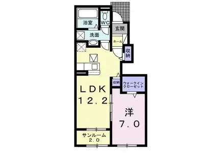 ボスカート J.III(1LDK/1階)の間取り写真