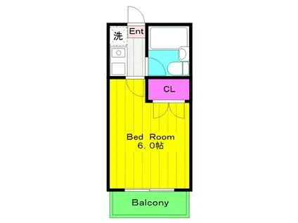 スカイコート生田(1K/3階)の間取り写真