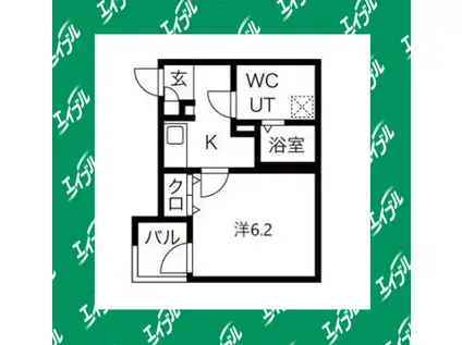 メイクスR高畑(1K/3階)の間取り写真