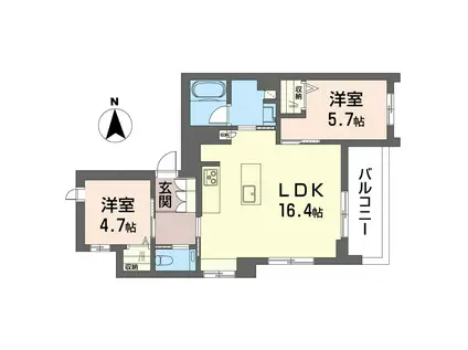 レジェンド(2LDK/3階)の間取り写真