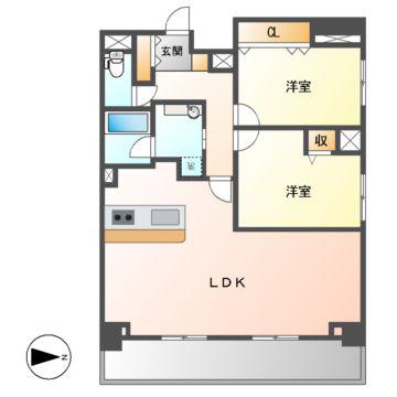 アーバンパーク日吉(2LDK/13階)の間取り写真
