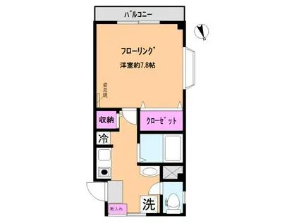 サンハイツ(1K/3階)の間取り写真