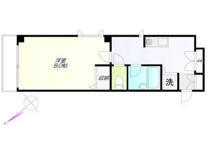 クライムアミ(1K/4階)の間取り写真