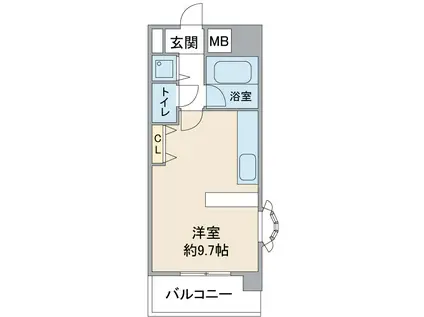パルテンツァ(ワンルーム/4階)の間取り写真