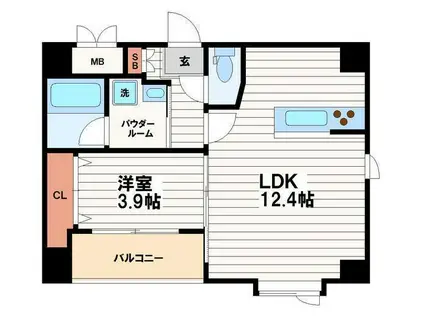 RELIEF真法院(1LDK/4階)の間取り写真