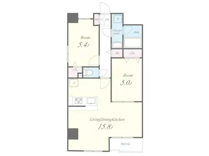 UNE LUMIERE(2LDK/5階)の間取り写真