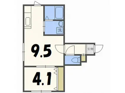 PRIME南7条(1LDK/5階)の間取り写真