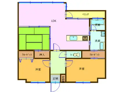 アパガーデンコート長岡表町(3LDK/6階)の間取り写真