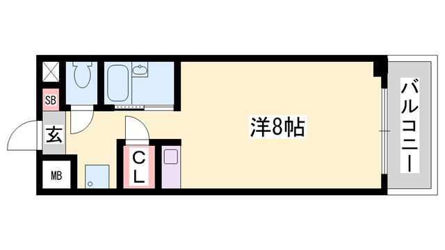 土井ハイツ北条口(ワンルーム/2階)の間取り写真