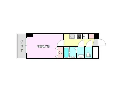 ドミニアムパレス東洋(1K/3階)の間取り写真