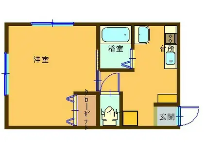 ハイツフレンド日吉(1K/3階)の間取り写真