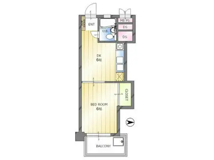 トーカンマンション千種(1DK/8階)の間取り写真