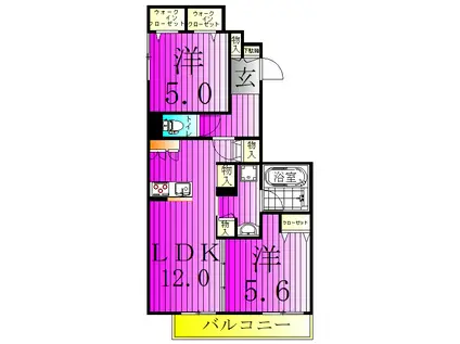 チャコールM(2LDK/1階)の間取り写真