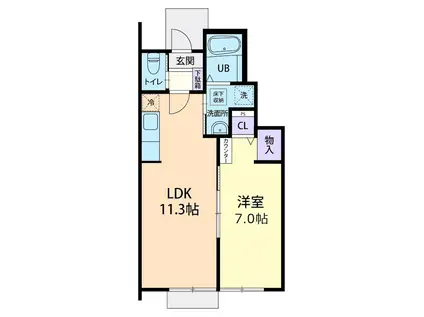 MAISON SOLEIL(1LDK/1階)の間取り写真