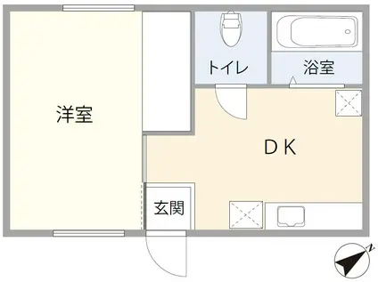 鮎川ホーム(1DK/1階)の間取り写真