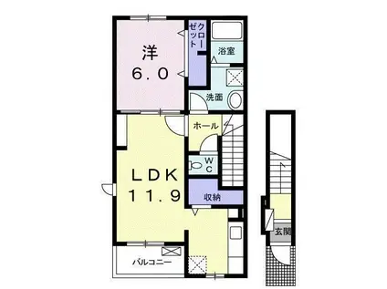 さくらハウス(1LDK/2階)の間取り写真