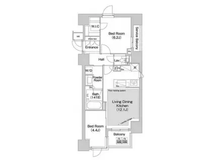 コンフォリア赤坂(2LDK/9階)の間取り写真