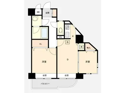 エステート・モア博多APEX(2DK/8階)の間取り写真