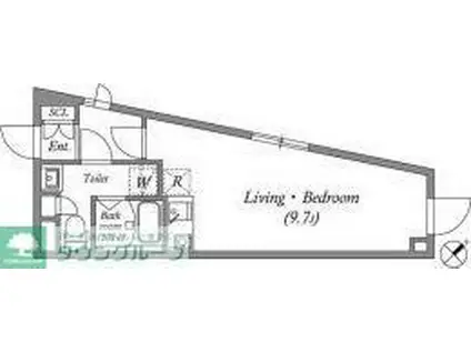 LIVART SEASON南台(ワンルーム/3階)の間取り写真