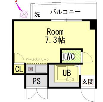 第8田中興産ビル(ワンルーム/2階)の間取り写真