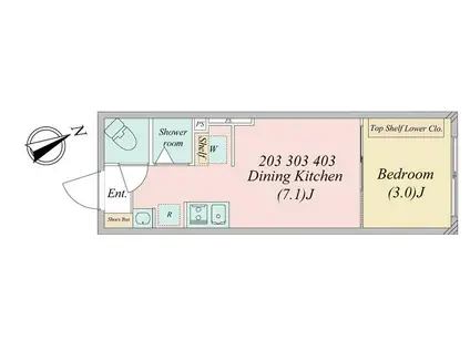 BESTA TAKASHIMADAIRA(1DK/3階)の間取り写真