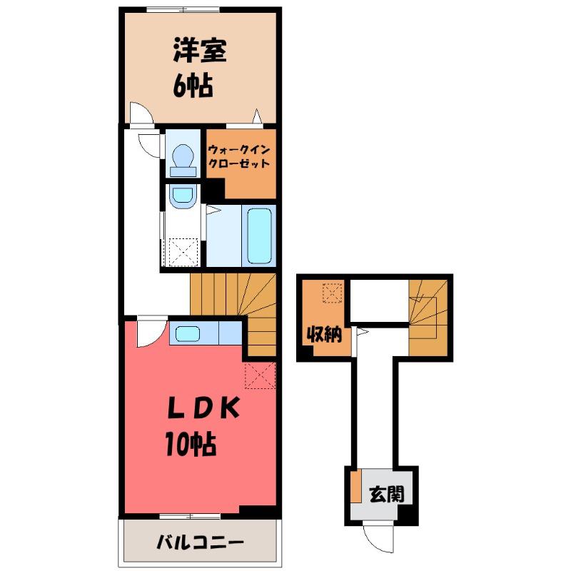 パーチェ(1LDK/2階)の間取り写真