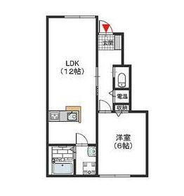 HEIGHTS光容A棟(1LDK/1階)の間取り写真