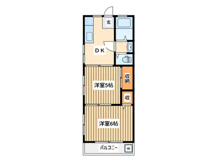 コーポ碧(1DK/2階)の間取り写真