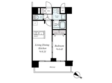 プレサンス大阪天満リバーシア(1LDK/7階)の間取り写真