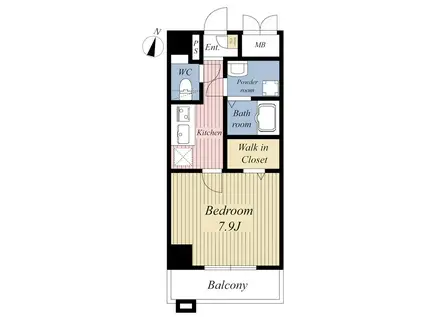 LA.CAMMINARE(1K/4階)の間取り写真