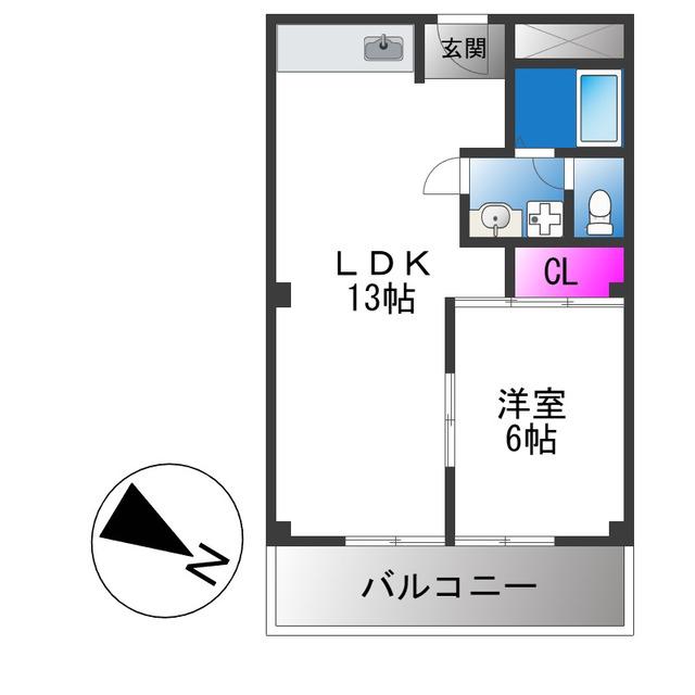 コーポ陣内I(1LDK/2階)の間取り写真