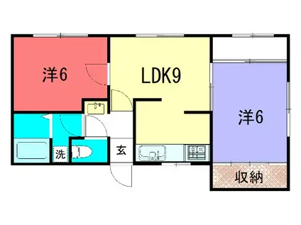 大塚マンション(2LDK/1階)の間取り写真