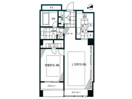 ザ・ウエストミンスター六本木(1LDK/9階)の間取り写真