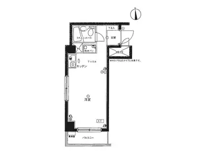 ライオンズマンション吉野町南(ワンルーム/2階)の間取り写真