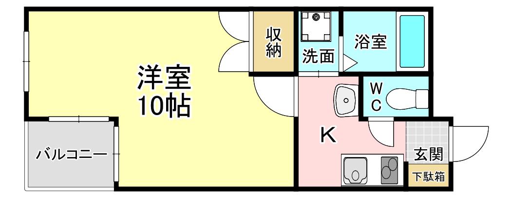 メゾンド・グロウ・21(1K/5階)の間取り写真
