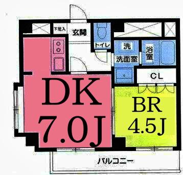 SD桂ビルII(1DK/4階)の間取り写真