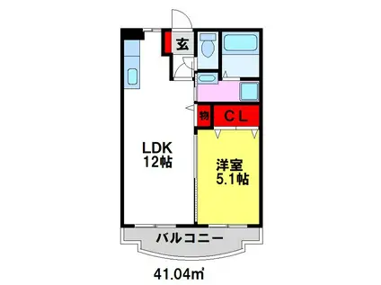 ヌーベルシェトワIII(1LDK/3階)の間取り写真