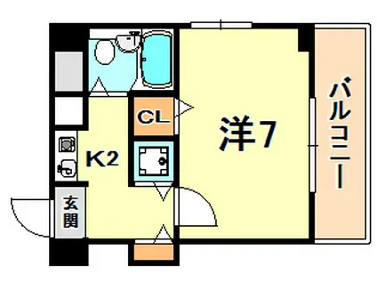 ジョイフル六甲II(1K/4階)の間取り写真