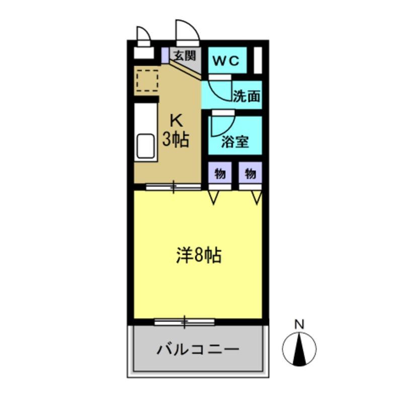 サープラス東郷II(1K/2階)の間取り写真