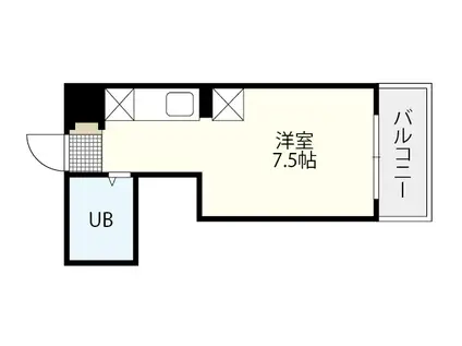 グロワール中広(ワンルーム/3階)の間取り写真