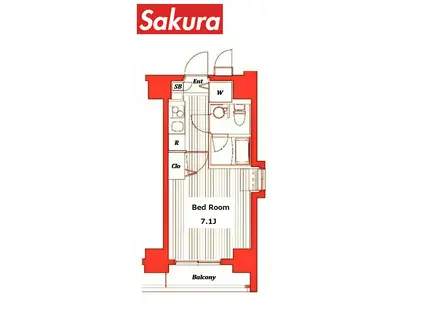 ガーラ・グランディ横濱桜木町(1K/7階)の間取り写真