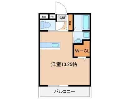 MINC ♯(ワンルーム/2階)の間取り写真