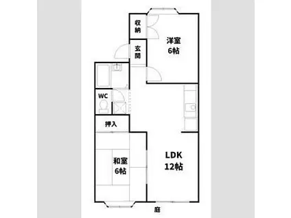 ハーベスト知多(2LDK/1階)の間取り写真
