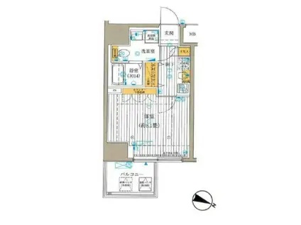 プレール・ドゥーク東京イーストV(1K/2階)の間取り写真