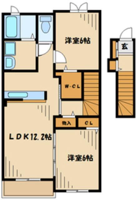 JR横浜線 淵野辺駅 バス乗車時間:12分 最寄りバス停で下車 徒歩3分 2階建 築14年(2LDK/2階)の間取り写真