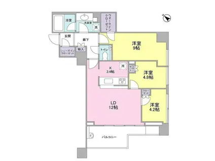 クロスエアタワー(3LDK/24階)の間取り写真