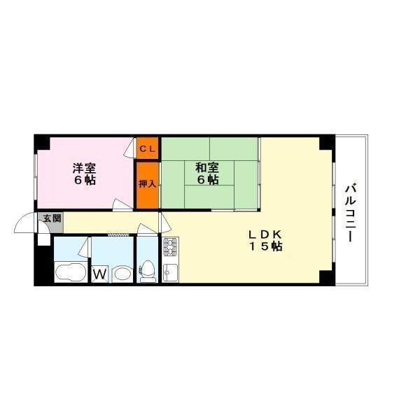 ファミーユ南高田(2LDK/1階)の間取り写真