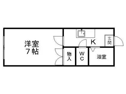 ホワイトキャッスル一本杉III(1K/2階)の間取り写真