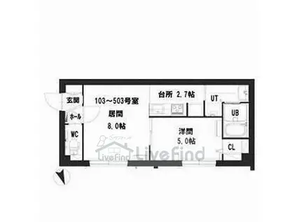 地下鉄南北線 南平岸駅 徒歩10分 5階建 築6年(1LDK/3階)の間取り写真